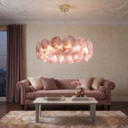 Round Glass Disc Chandelier