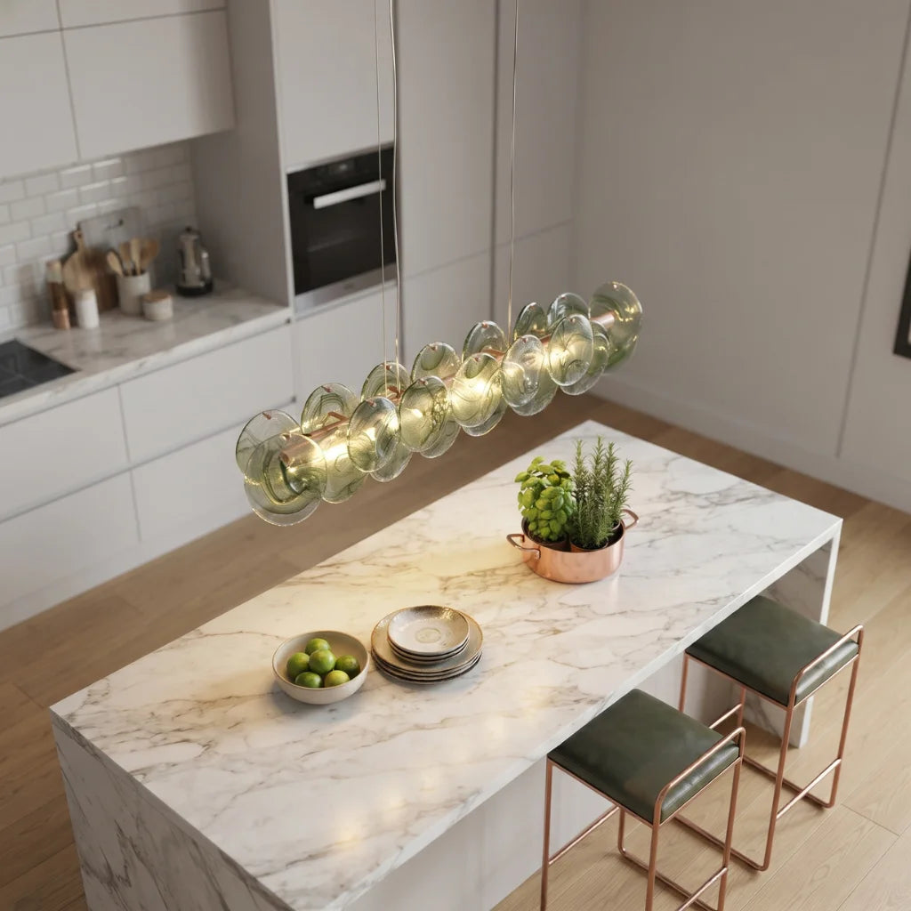 Glass Linear Chandelier