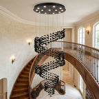 Gema Black Spiral Staircase Chandelier Dia80 size dimensions