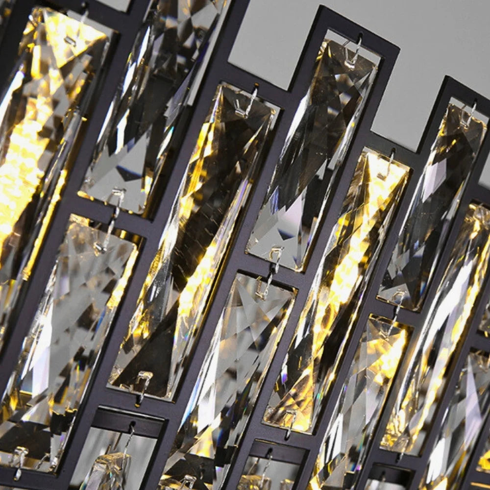 Luxor Modern Black Crystal Pendant Light for Dining Room & Kitchen Island