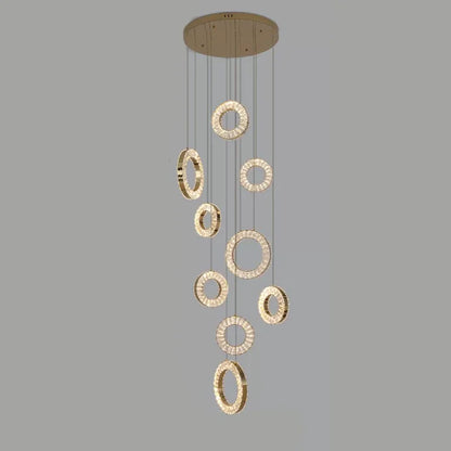 9 ring design hanging light for hallway