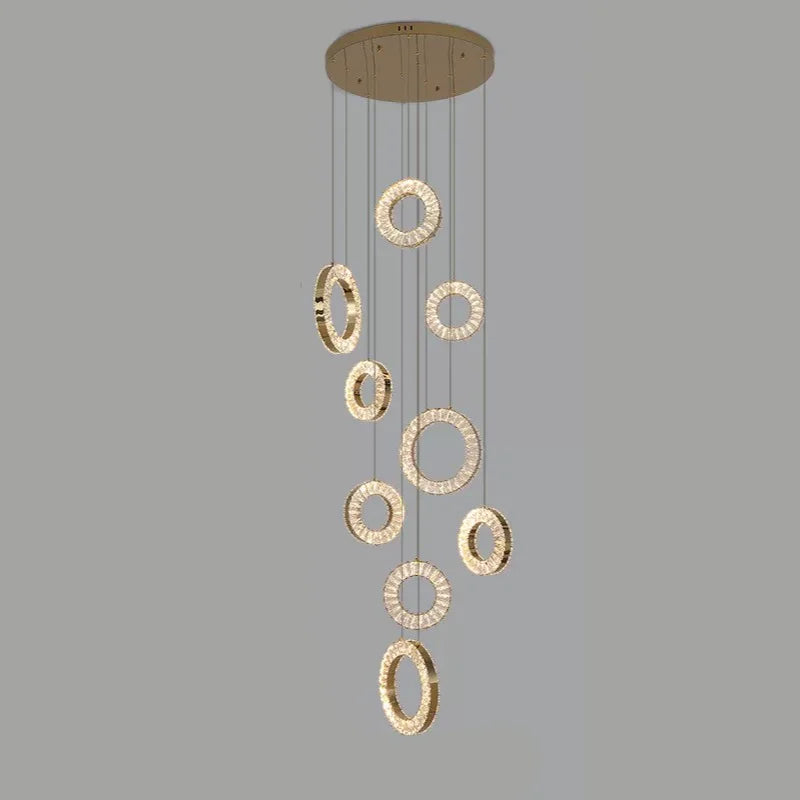 9 ring design hanging light for hallway