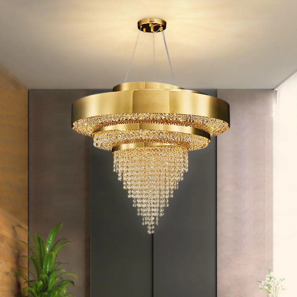 living room gold crystal chandelier