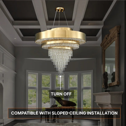 living room gold crystal chandelier