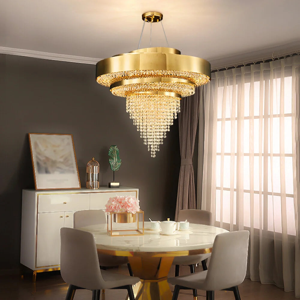 living room gold crystal chandelier