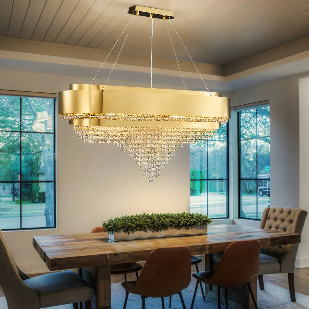 dining room gold crystal chandelier