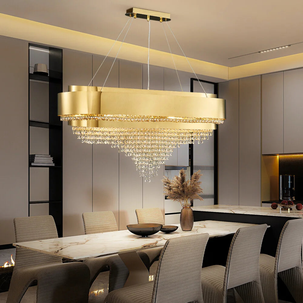 dining room gold crystal chandelier