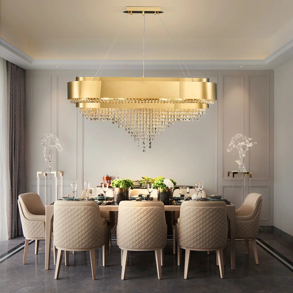 dining room gold crystal chandelier
