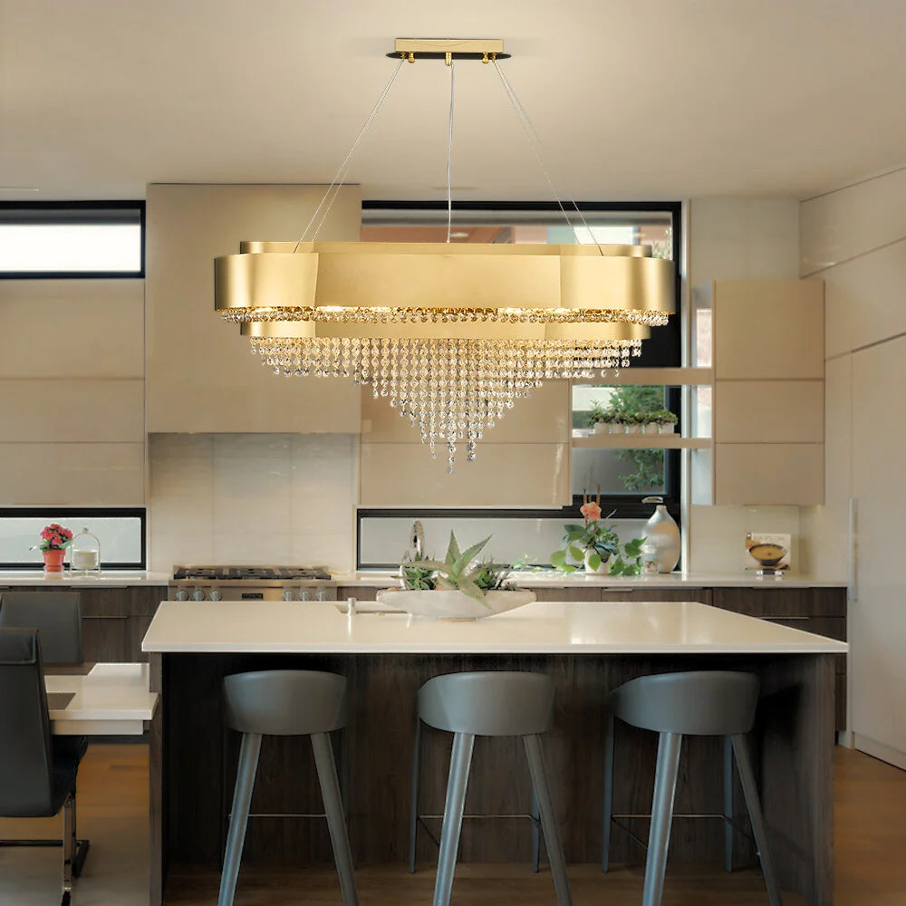 dining room gold crystal chandelier