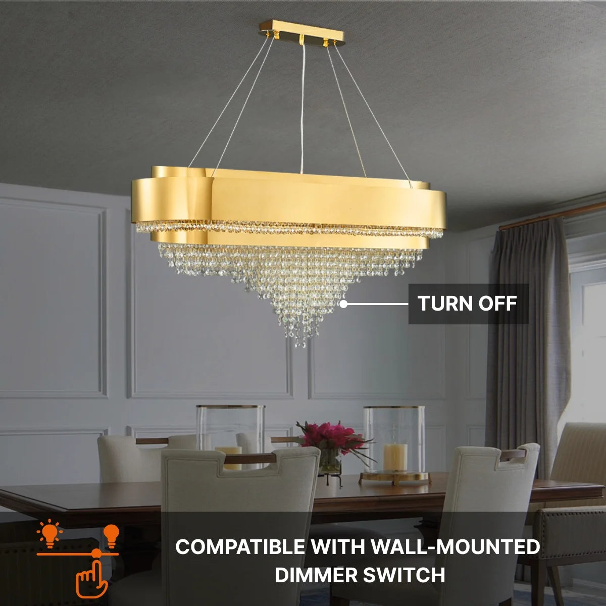 dining room gold crystal chandelier