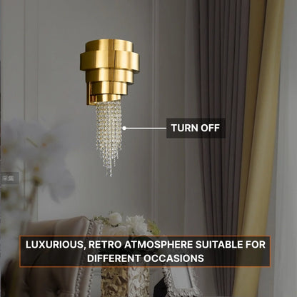 modern gold crystal sconce