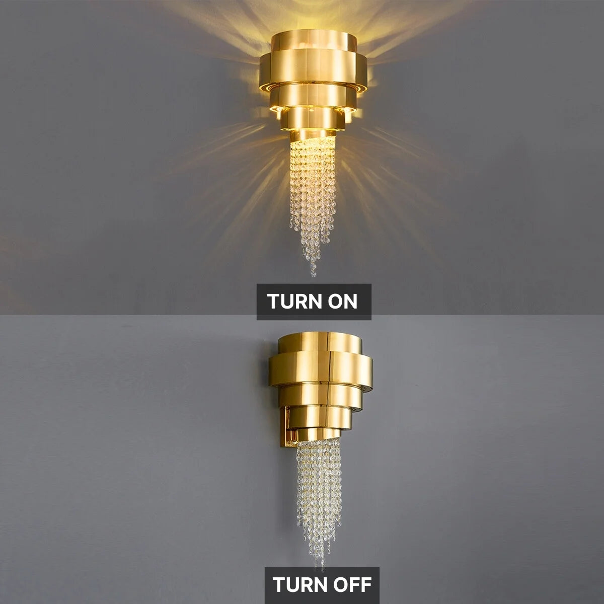 modern gold crystal sconce