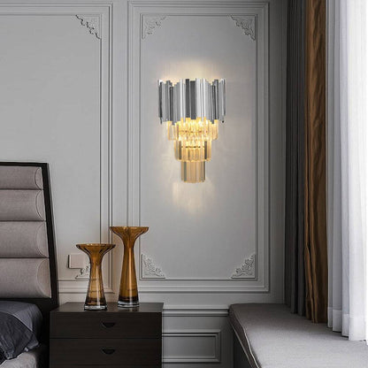 Astra Sconce-Modern Shiny Gold Crystal Wall Light 