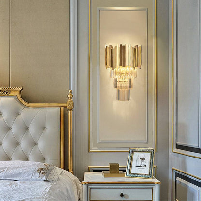 Astra Sconce-Modern Shiny Gold Crystal Wall Light 