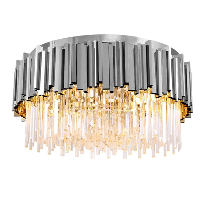 Astra Gold/Chrome Crystal Ceiling Light for Living Room & Dining Room