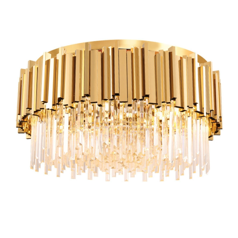 Astra Gold/Chrome Crystal Ceiling Light for Living Room & Dining Room