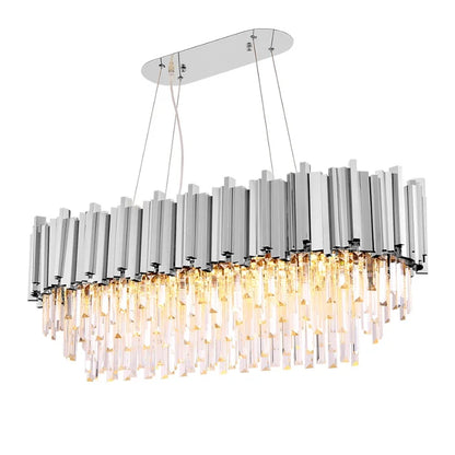 Astra Large Rectangular Crystal Pendant Light for Dining Room