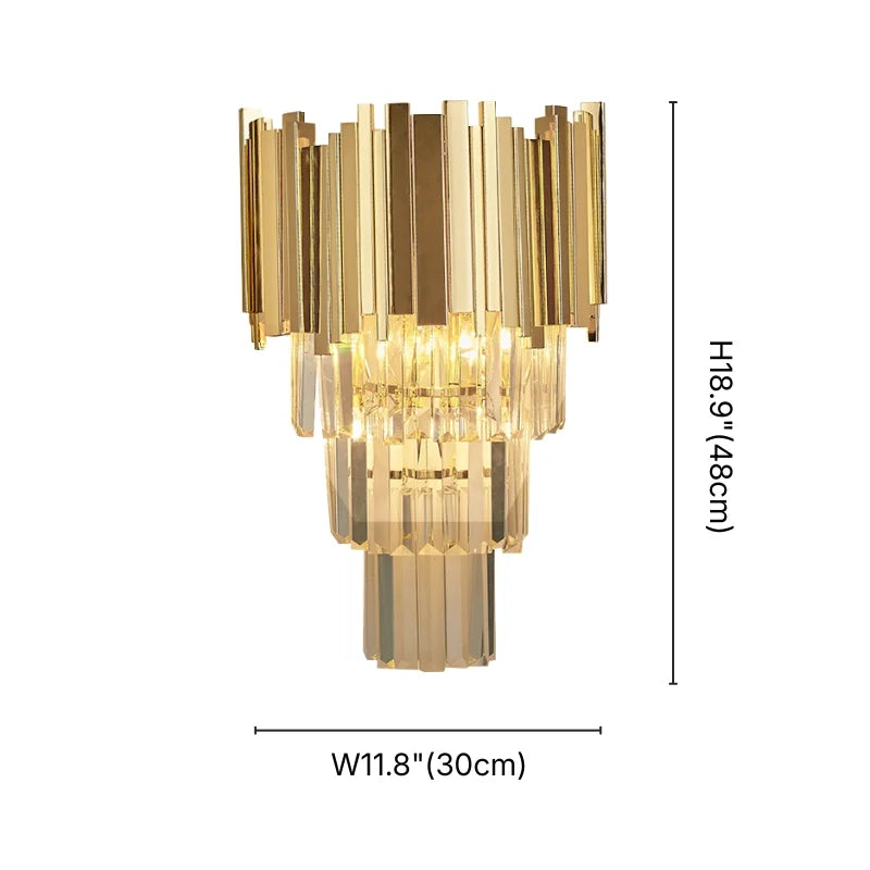 Astra Gold/Chrome Crystal Wall Sconce for Bedroom & Living Room