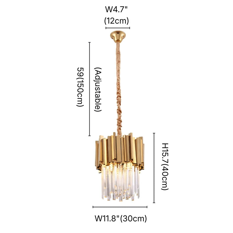 Astra Small Gold/Chrome Crystal Pendant Light for Dining Room & Kitchen Island