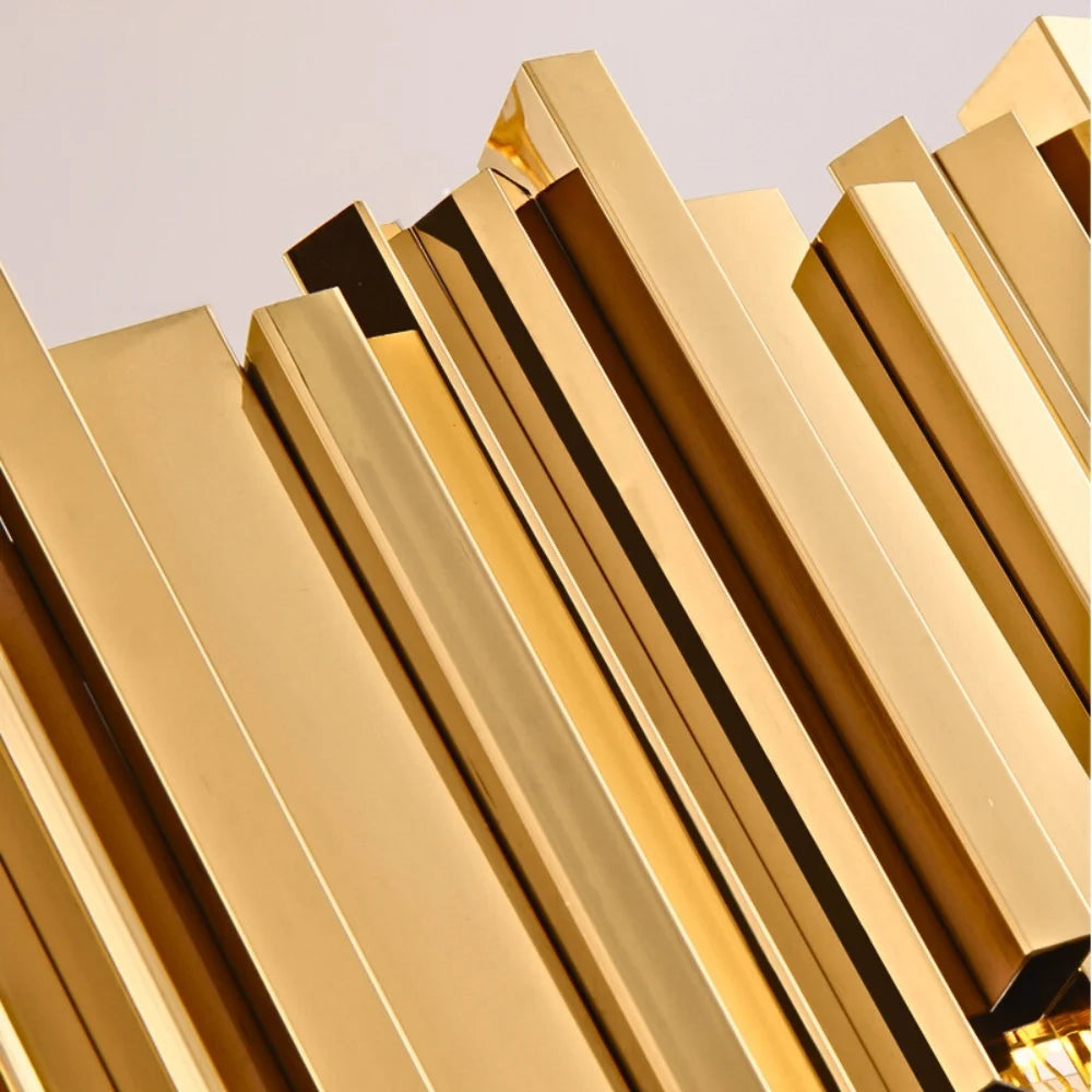 Astra Chandelier-X-Long Modern Gold Crystal Chandelier With Entrance