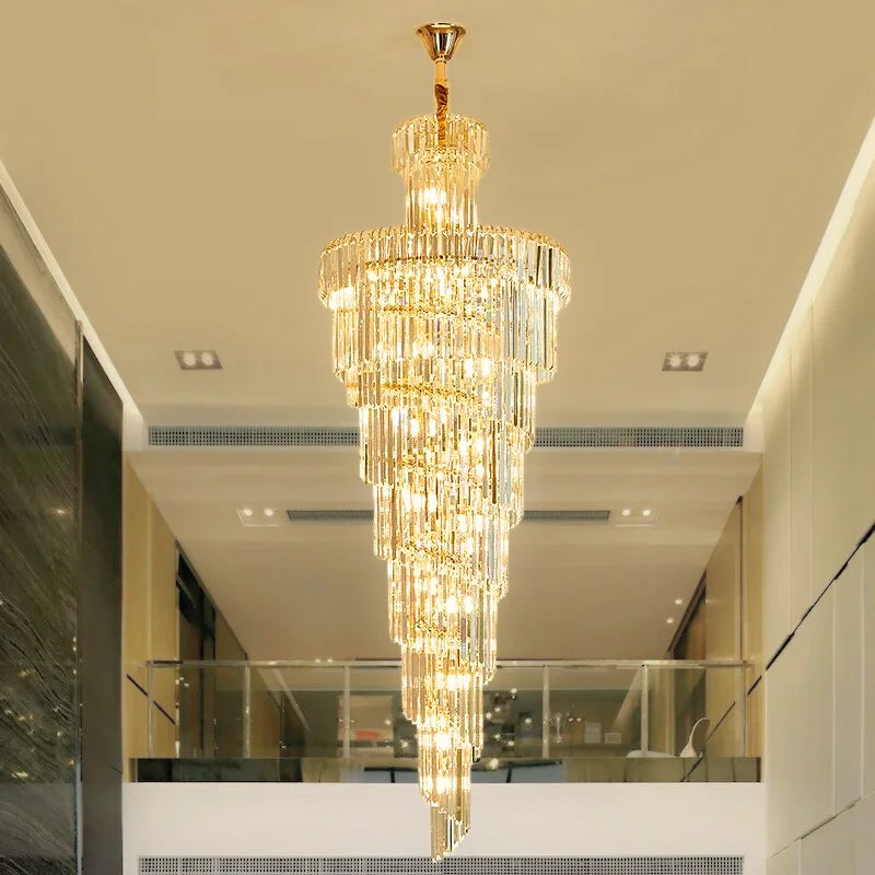 crystal chandelier for high ceiling