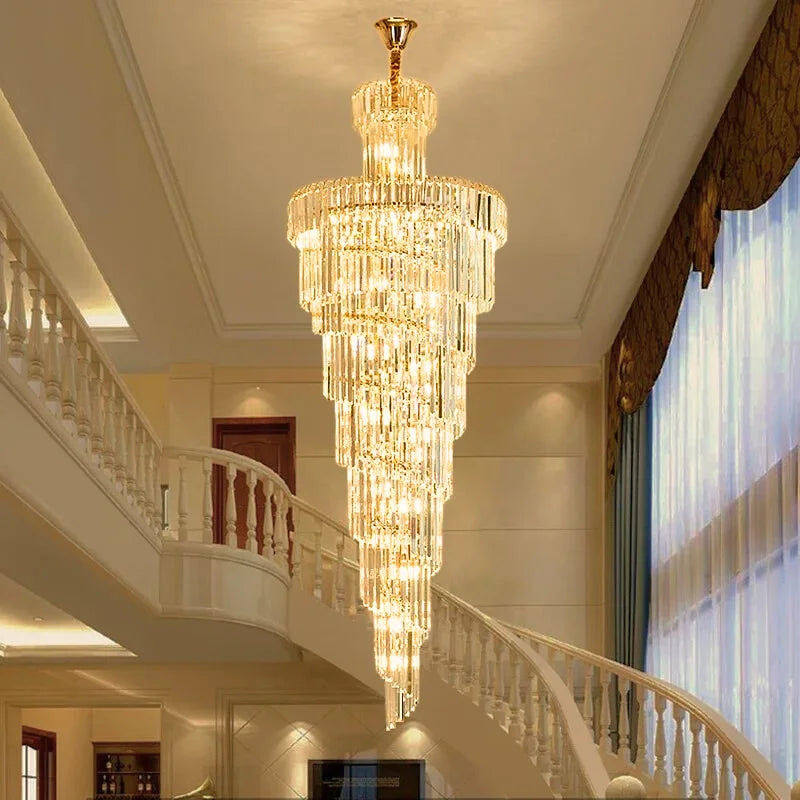 crystal chandelier for high ceiling