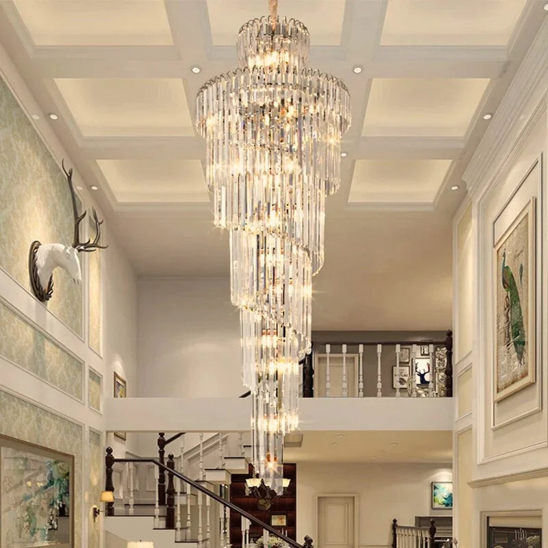 crystal chandelier for high ceiling