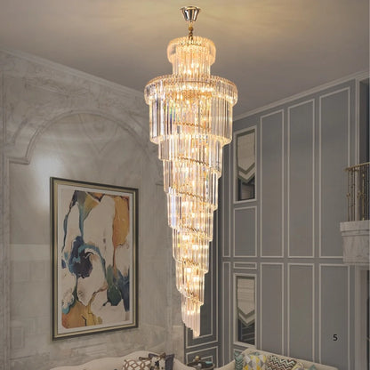 multi-tier crystal chandelier