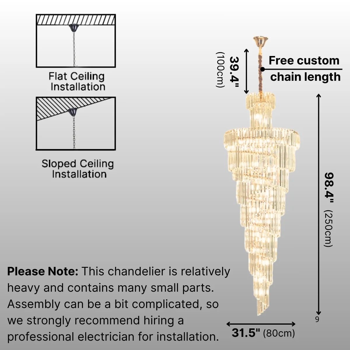 tiered crystal chandelier