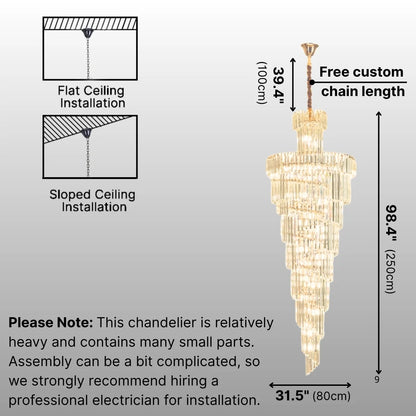 tiered crystal chandelier