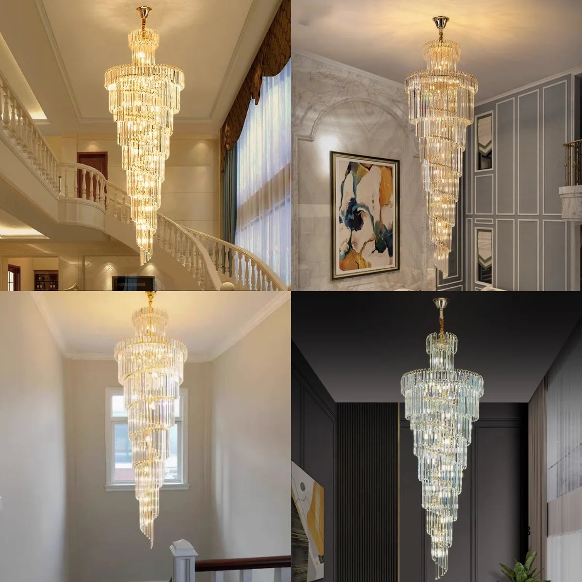 large entryway crystal chandelier