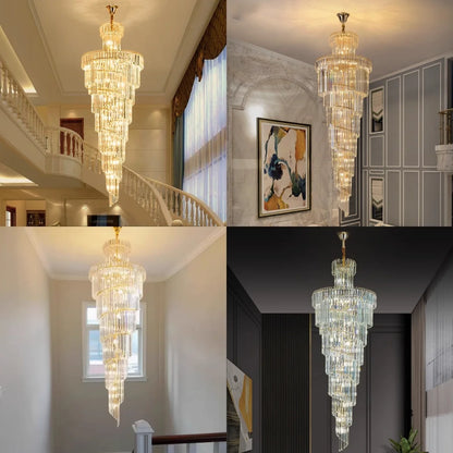 large entryway crystal chandelier