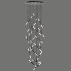 Axial Modern LED Black Acrylic Staircase Chandelier for Tall Foyers & Stairwells