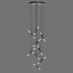 Axial Modern LED Black Acrylic Staircase Chandelier for Tall Foyers & Stairwells