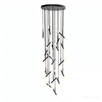 Axial Modern LED Black Acrylic Staircase Chandelier for Tall Foyers & Stairwells