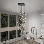 Axial Modern LED Black Acrylic Staircase Chandelier for Tall Foyers & Stairwells