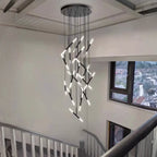 Axial Modern LED Black Acrylic Staircase Chandelier for Tall Foyers & Stairwells