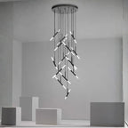 Axial Modern LED Black Acrylic Staircase Chandelier for Tall Foyers & Stairwells