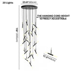 Axial Modern LED Black Acrylic Staircase Chandelier for Tall Foyers & Stairwells