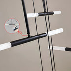 Axial Modern LED Black Acrylic Staircase Chandelier for Tall Foyers & Stairwells