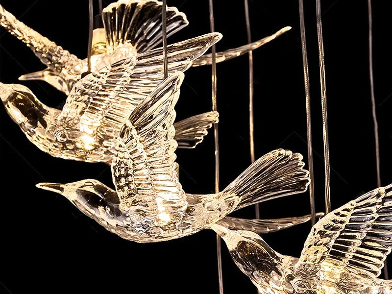 Bird Design Staircase Chandelier