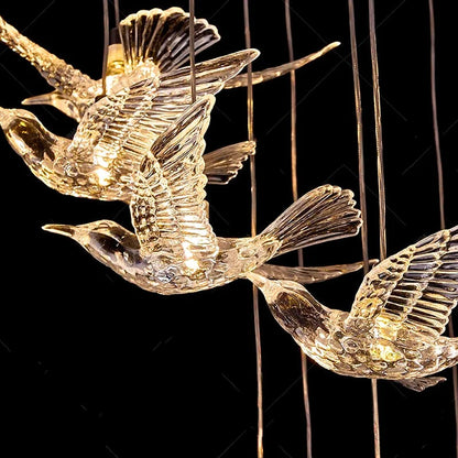 Bird Design Staircase Chandelier