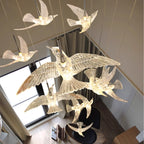 bird design chandelier spiral drop for stairwell lighting