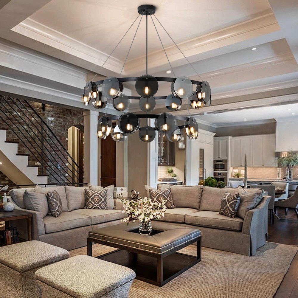Black Chandelier Farmhouse