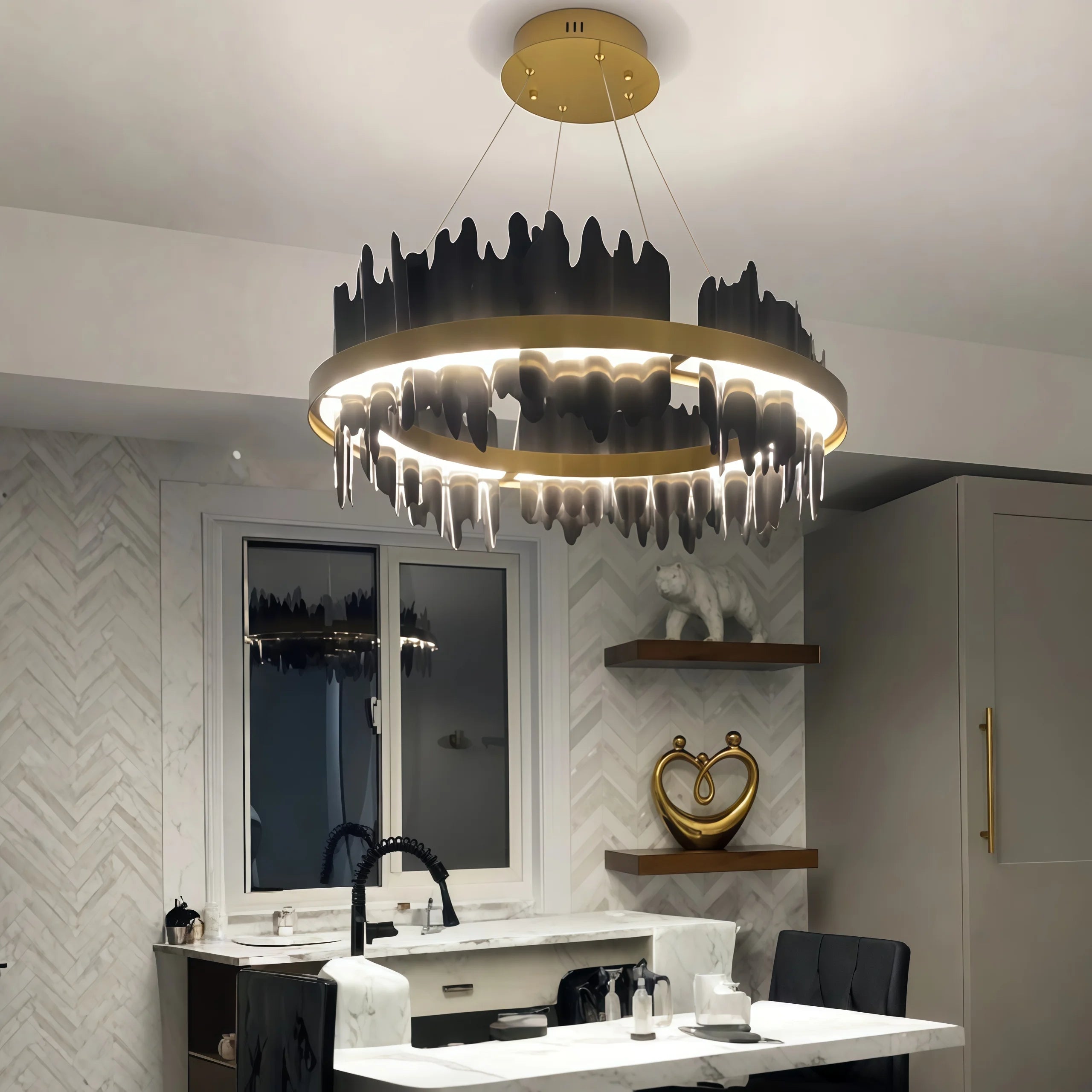 Black LED Chandelier