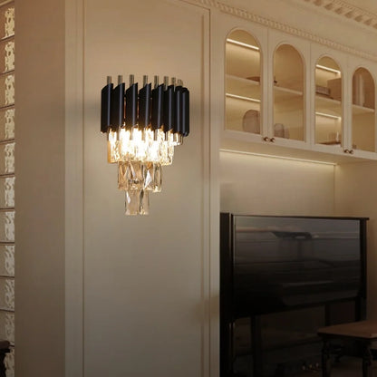 Black crystal wall lamp