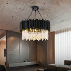 modern black crystal chandelier lighting
