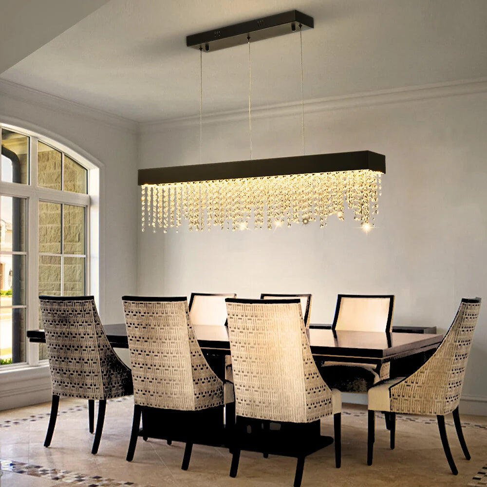 Bling Pendant Light-Gold crystal Chandelier For Modern Dining Room