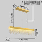 Bling Pendant Light-Gold crystal Chandelier For Modern Dining Room