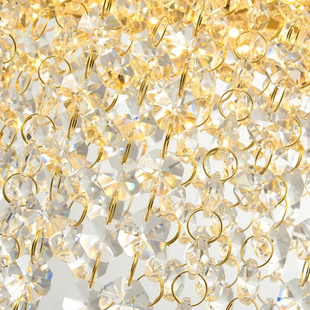 Bling Pendant Light-Gold crystal Chandelier For Modern Dining Room